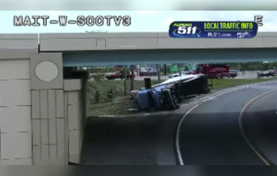 Overturned Chlorine Truck Shuts Eastbound I-4 Ramp in Maitland