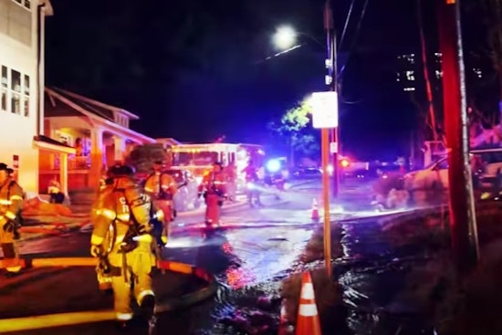 Power Lines Crash As Charlotte Firefighters Charge Into Downtown Blaze