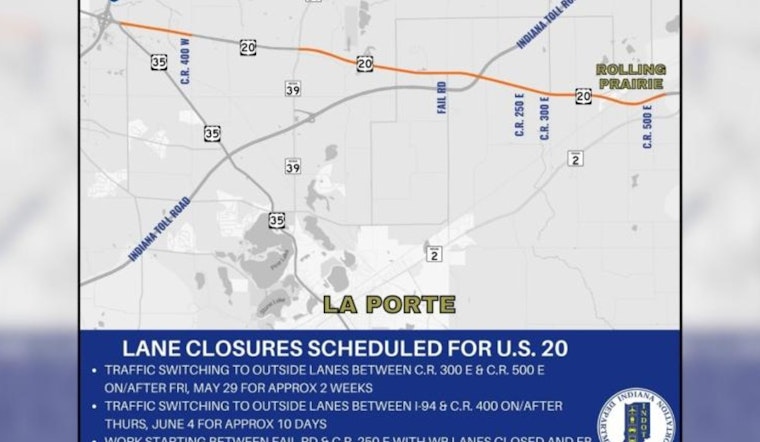 Rail Fix Shuts Down U.S. 20, Duneland Drivers Brace For A Week Of Detours