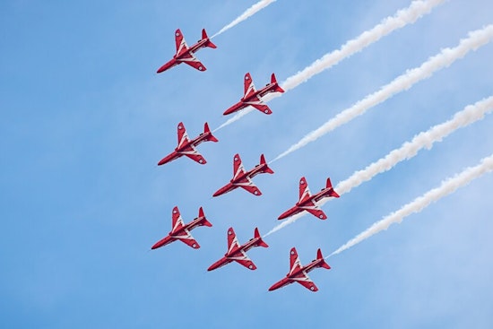 Red Arrows Roar Into Ypsilanti Skies for Thunder Over Michigan