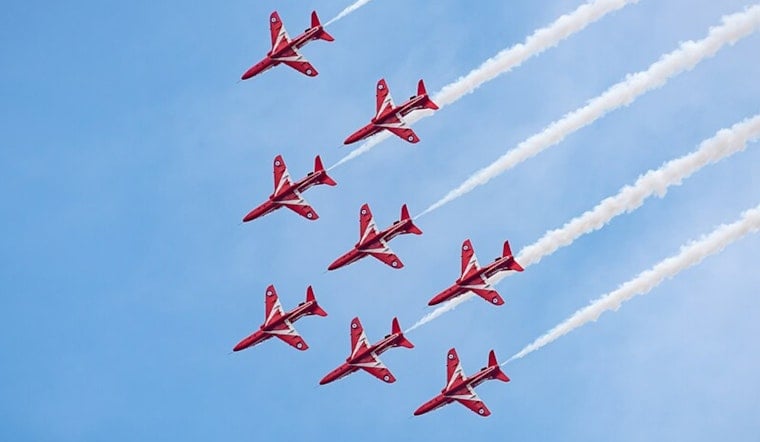 Red Arrows Roar Into Ypsilanti Skies for Thunder Over Michigan