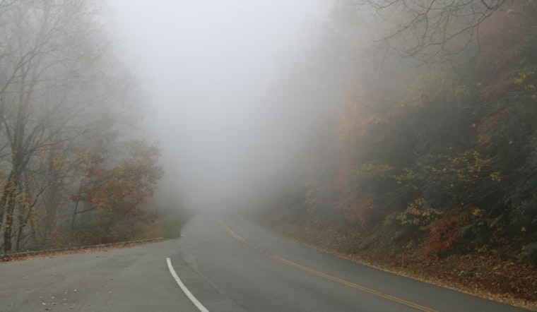 Thick Triangle Fog Stalls Raleigh Rush Hour, Sun Muscles In by Midmorning