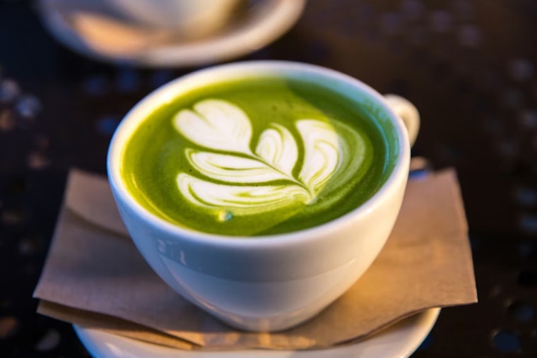West End Crowds Swarm Tiny Matcha Mill Grinding Oregon-Grown Tea