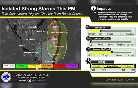 Afternoon Storm Threat Puts South Florida Coast on Lightning Alert