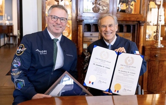 Axiom Space Plants Legal Flag In Texas As Abbott Hails Houston Liftoff