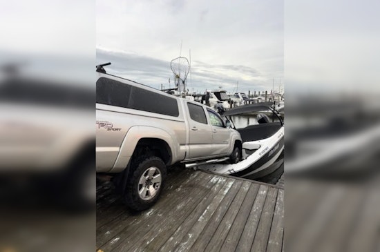 Bay Shore Marina Stunner as Pickup Lands on 23-Foot Boat