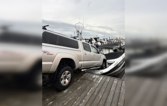 Bay Shore Marina Stunner as Pickup Lands on 23-Foot Boat