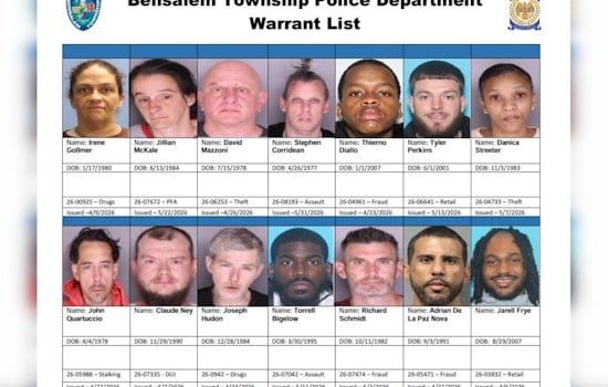Bensalem Cops' June 3 Warrant Roll Calls Out 14 Wanted Locals