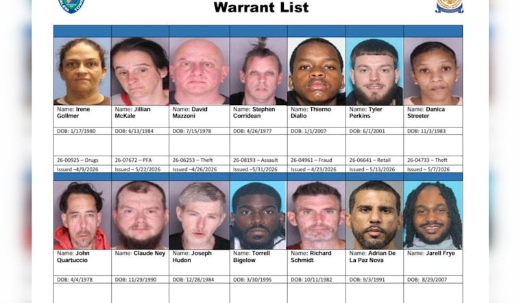 Bensalem Cops' June 3 Warrant Roll Calls Out 14 Wanted Locals