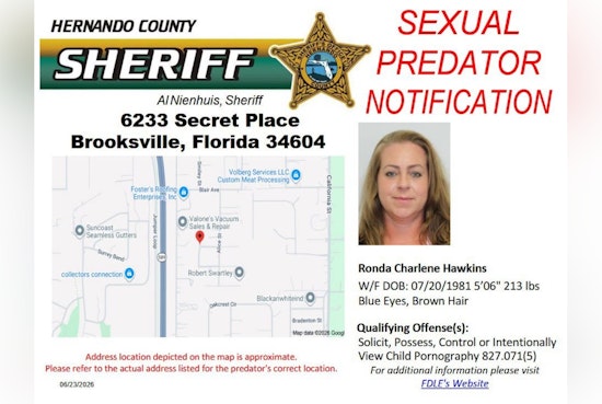 Brooksville On Alert After Sexual Predator Reports New Address