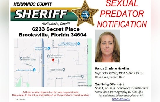 Brooksville On Alert After Sexual Predator Reports New Address