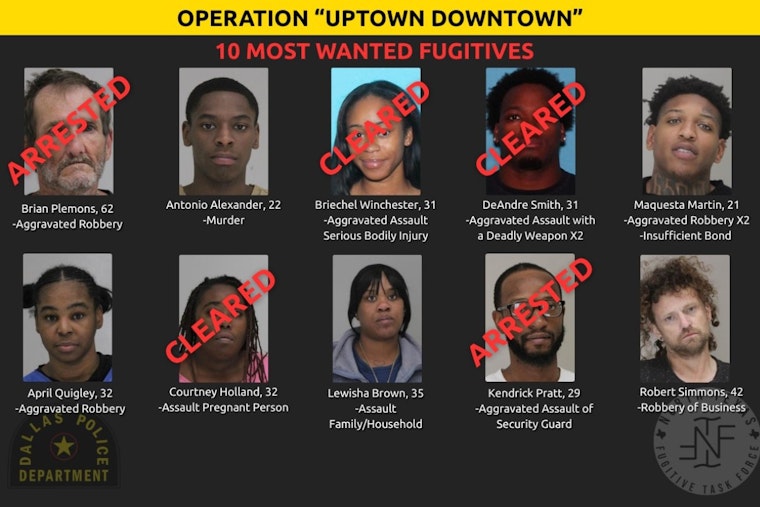 Dallas Cops Launch Uptown Downtown Dragnet For City’s 10 Most Wanted