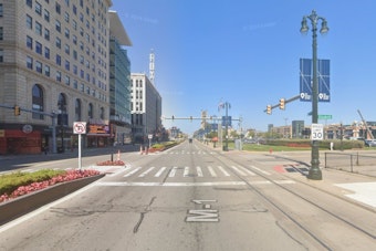 DDOT Bus Slams Turning Car Outside Comerica, Sends Four To Hospital