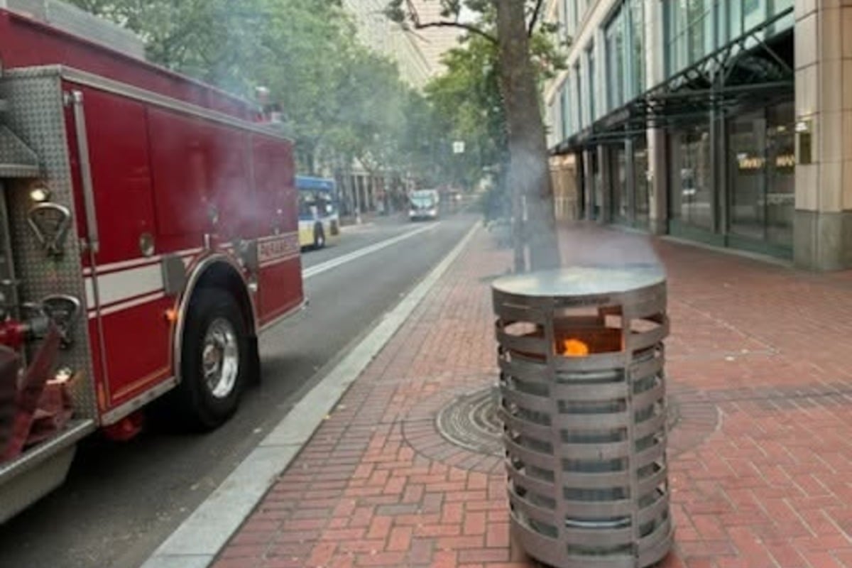 Downtown Portland Trash Can Fire Spree Ends With Quiet Arrest