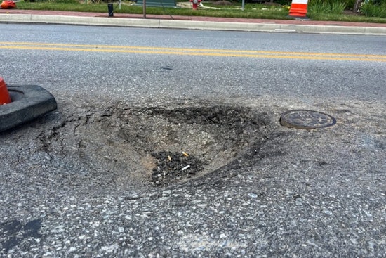 Downtown Westfield Sinkhole Snarls SR 32 Eastbound At Union Street