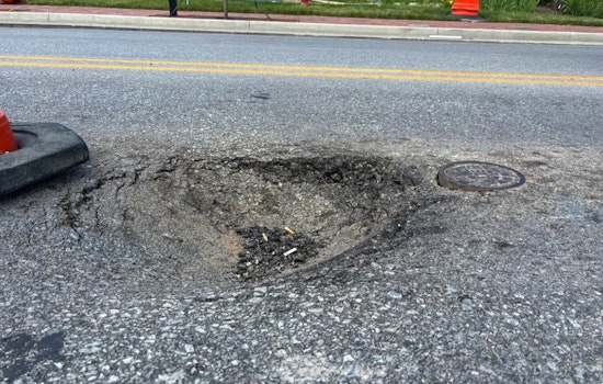 Downtown Westfield Sinkhole Snarls SR 32 Eastbound At Union Street