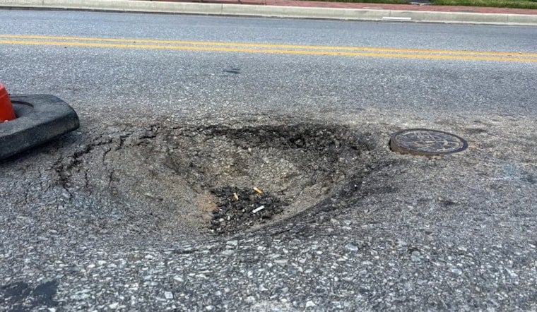 Downtown Westfield Sinkhole Snarls SR 32 Eastbound At Union Street