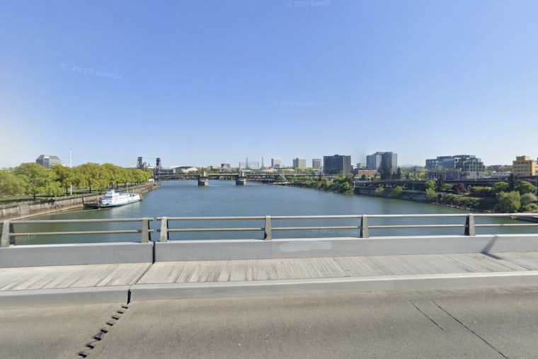 Fireboat Responds As Person Perches On Morrison Bridge Railing