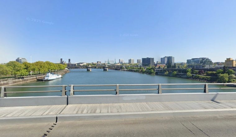 Fireboat Responds As Person Perches On Morrison Bridge Railing