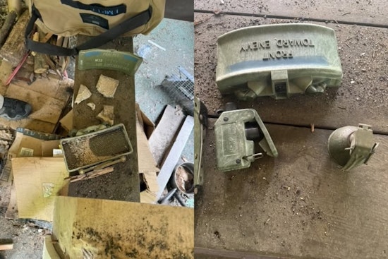 Grenades And Mines Stash Rocks Quiet Columbia Station Street