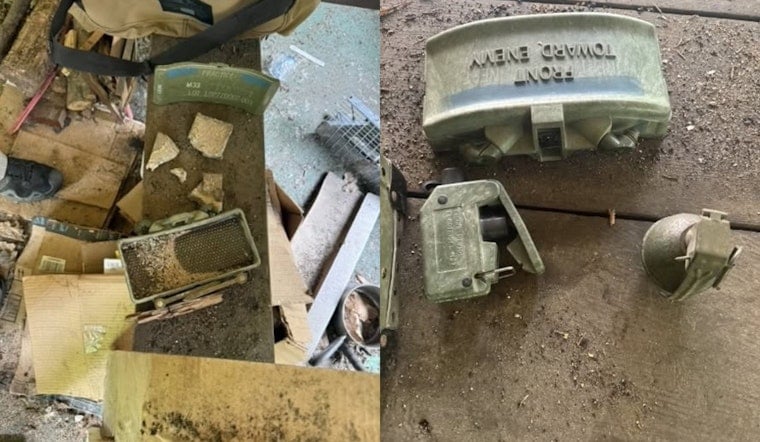 Grenades And Mines Stash Rocks Quiet Columbia Station Street