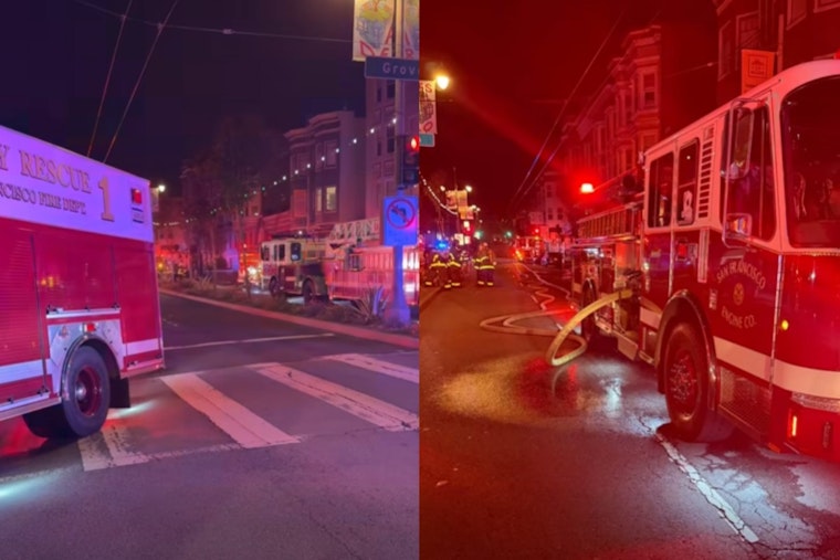Grove Street Blaze Snarls Traffic As San Francisco Firefighters Lock Down Block