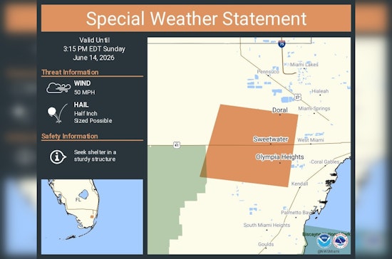 Gusty Storms Take Aim At Doral And Sweetwater As NWS Flags Hail Threat