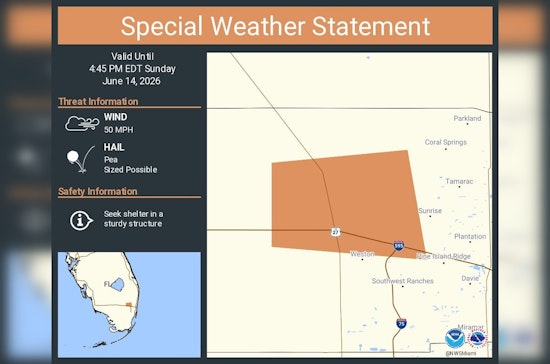 Hail And 50 MPH Gusts Rattle Broward On Stormy Sunday