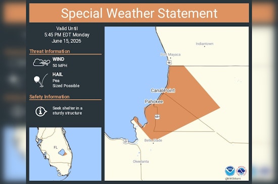 Hail and 50 MPH Gusts Rattle Pahokee and Canal Point