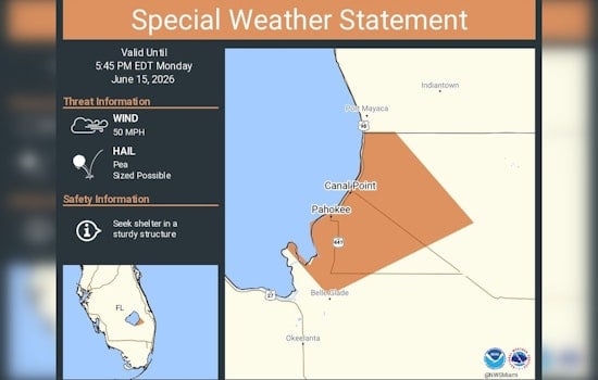 Hail and 50 MPH Gusts Rattle Pahokee and Canal Point