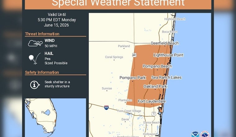 Hail And 50-MPH Gusts Take Aim At Fort Lauderdale, NWS Warns