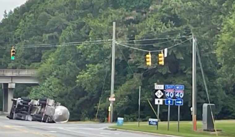 Hazmat Chaos As Overturned Rig Shuts I-40 West Near NC 24 In Duplin County