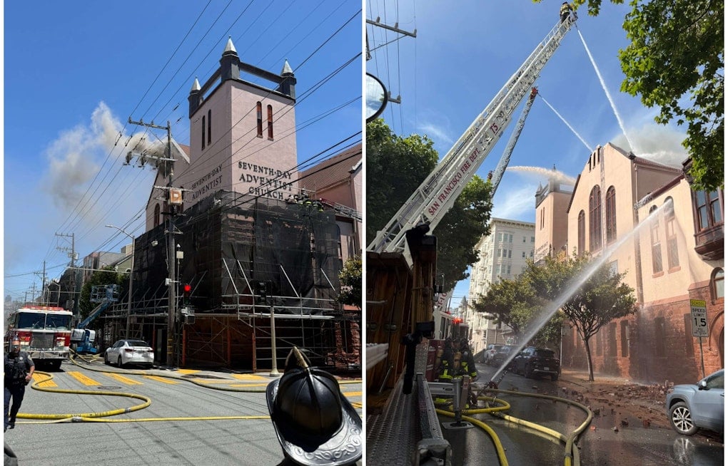 Historic SF Church Goes Up in Flames as 100 Firefighters Battle Blaze for Hours