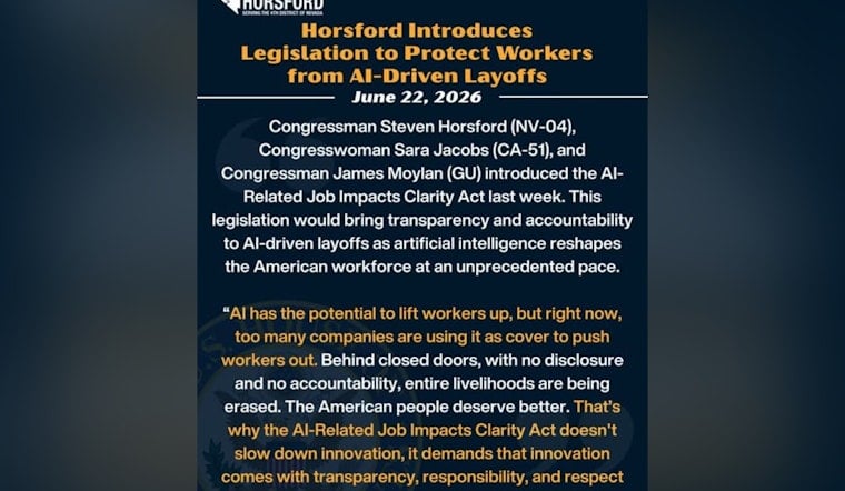 Horsford To Bosses: Tell Vegas Workers When AI Steals Their Jobs