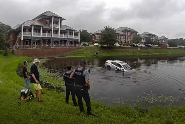 ‘Human Chain’ Heroes Haul Woman From Sinking Car In Chantilly Pond