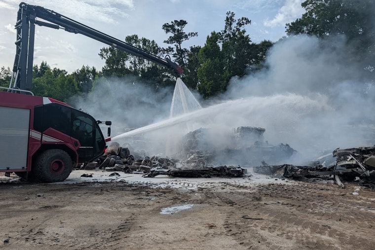 Junkyard Inferno Torches Line of Cars Near Robins AFB