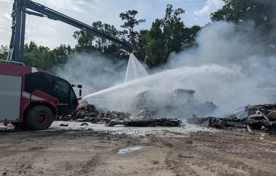 Junkyard Inferno Torches Line of Cars Near Robins AFB
