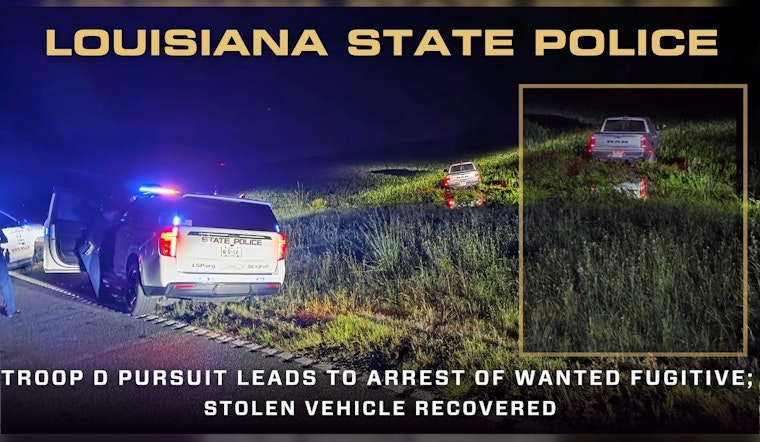 Lake Charles Fugitive Chase Screeches to Halt on Gray Bluff Road