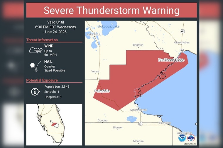Lake Okeechobee Towns Braced As Severe Storm Warning Slams Buckhead Ridge, Palmdale, Clewiston