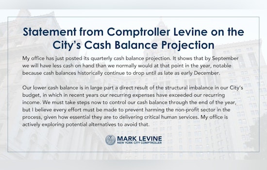NYC Cash Crunch Looms as Comptroller Warns of September Squeeze