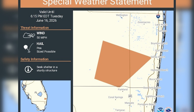 Palm Beach Pummeled: Rush-Hour Storms Sling 50 Mph Gusts, Pea-Size Hail