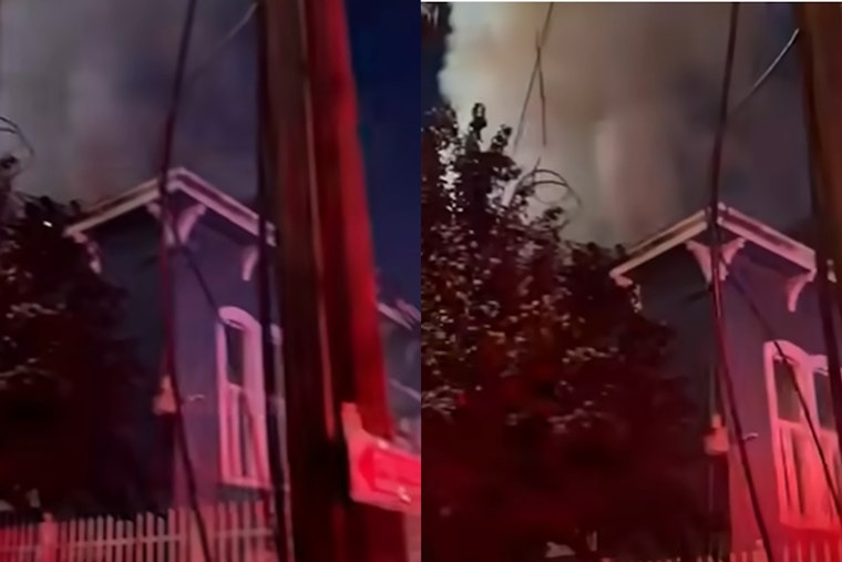 Pre-dawn Blaze Rocks West Oakland Corner Near 29th And West