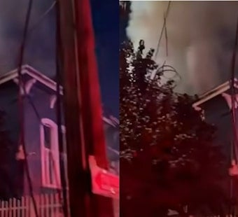 Pre-dawn Blaze Rocks West Oakland Corner Near 29th And West