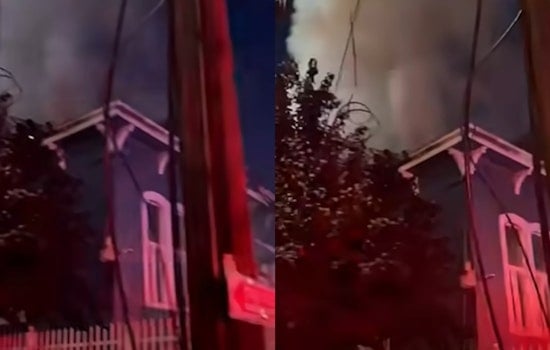 Pre-dawn Blaze Rocks West Oakland Corner Near 29th And West