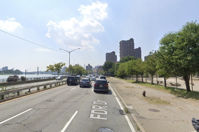 Predawn Sinkhole Brings FDR Southbound To A Crawl Near East 120th Street