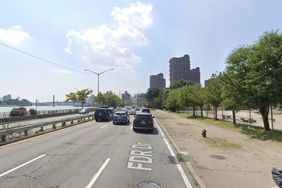 Predawn Sinkhole Brings FDR Southbound To A Crawl Near East 120th Street