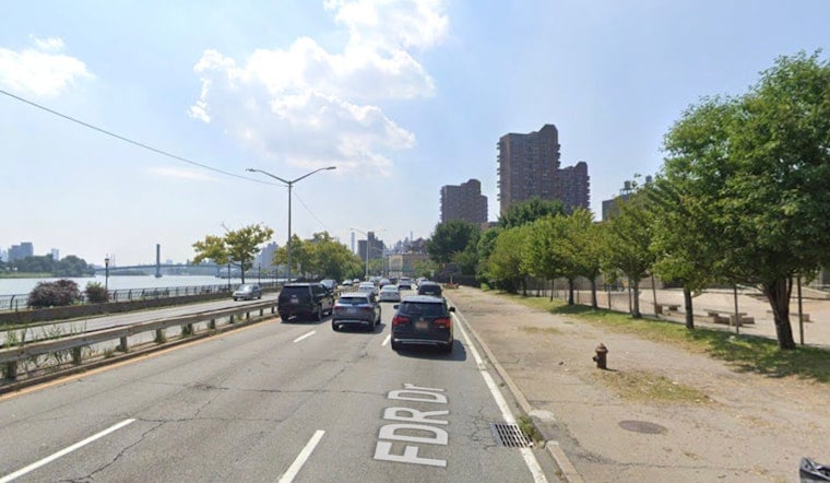 Predawn Sinkhole Brings FDR Southbound To A Crawl Near East 120th Street