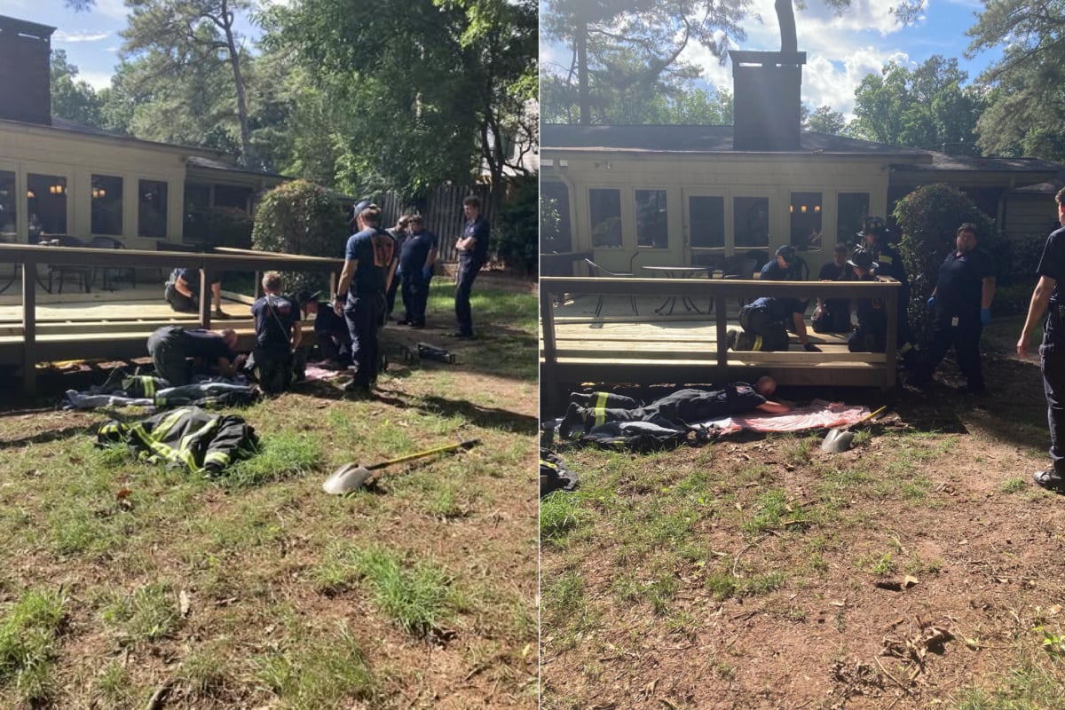 Sandy Springs Firefighters Jack Up Backyard Deck to Rescue Trapped Child
