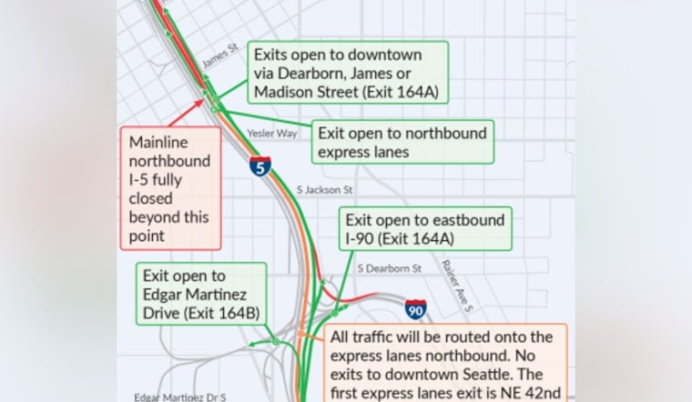 Seattle Weekend Traffic Meltdown As Northbound I-5 Shuts Down