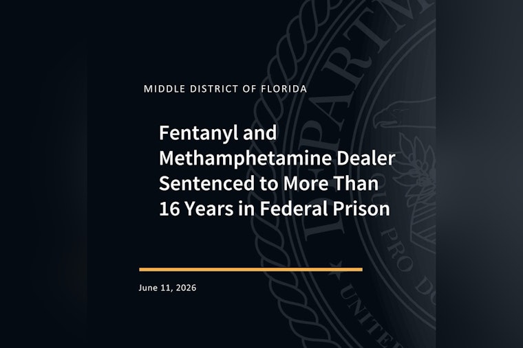 St. Pete Dealer Gets 16 Years, 6 Months in Fed Fentanyl, Meth Case